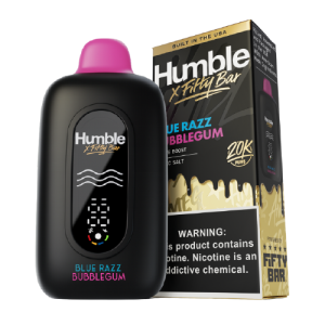Humble x Fifty Bar Blue Razz Bubblegum disposable vape